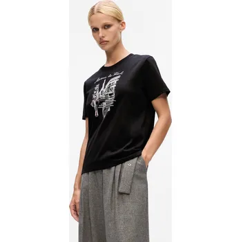 Dámské tričko TRIČKO KARL LAGERFELD PARIS SKETCH STREET T-SHIRT BLACK