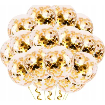 Balónek Průhledné balónky se zlatým konfety 30 cm, 100 ks