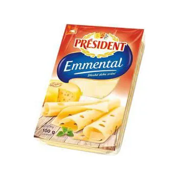 CZ distribuce PRÉSIDENT Emmental plátky chlaz. 100 g