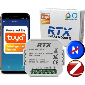 Relé MODUL RTX RELÉ DO KRABIČKY POD OMÍTKU 1 KANÁL ZIGBEE TUYA - FUNGUJE BEZ NULY
