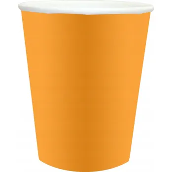 Party nádobí Oranžové papírové Kelímky 250ml, sada kusů , ideální na večírky