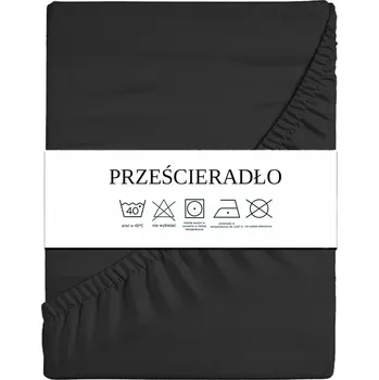 Prostěradlo PROSTĚRADLO S GUMOU COMFORT BAVLNĚNÝ SATÉN 90X200+25CM ČERNÁ BARVA