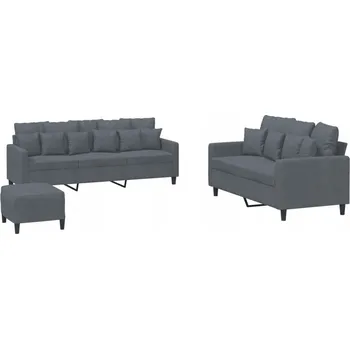 Pohovka Sametová pohovka 2+3místná, tmavě šedá, 138x77x80 cm