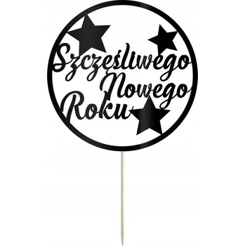 Obraz Zápich do dortu černý Šťastný Nový Rok Silvestr Nový Rok