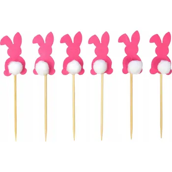 Obraz Zápichy Arpex - králíčci 12 cm, růžové, 6 kusů