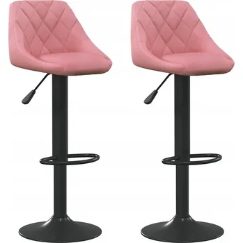 Barová židle Barové židle / Hokery sametové růžové 82-103cm - 2 ks