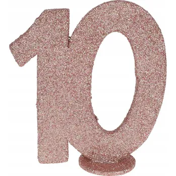 Party dekorace Narozeninová dekorace ČÍSLO 10 třpytky RŮŽOVÉ ZLATO