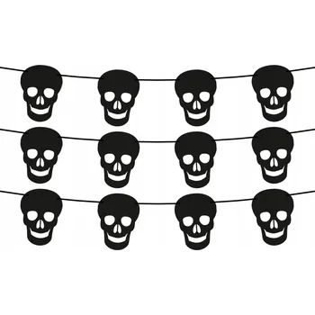 Party dekorace Girlanda Halloween Lebky DIY 500 cm 12 kusů Dekorace na provázku Congee