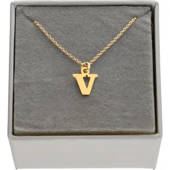 Náhrdelník Zlatý Náhrdelník řetízek s písmenem V, stříbro 925 pozlacené, 45 cm