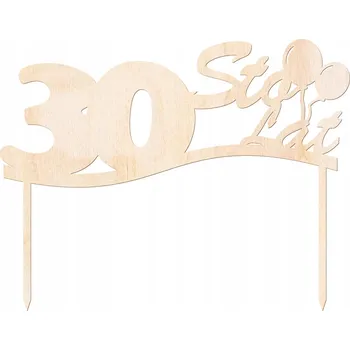 Obraz Dřevěný zápich do dortu k 30. narozeninám, 19 cm