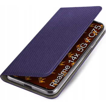 Pouzdro na mobilní telefon Flipové pouzdro Kingglass pro realme 14X 5G, C75, modré