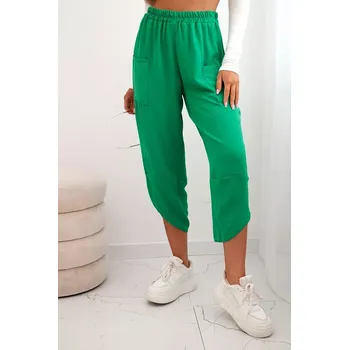 Kesi Włoski Kalhoty se širokými nohavicemi a kapsami zelený Kesi Włoski zelená 3332092