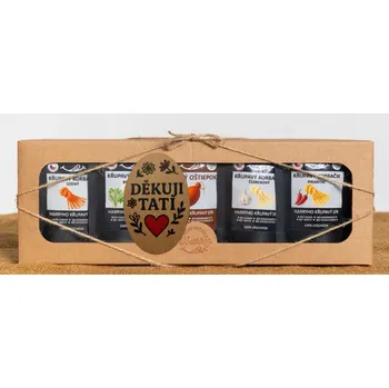 Dárková krabička Křupavý sýr Dárková sada 5 druhů lyo korbáčiků od Bači děkuji tati (Křupavý sýr Dárková sada 5 druhů lyo korbáčiků od Bači děkuji tati)
