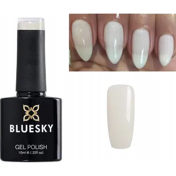 Lak na nehty Bluesky lesklý mléčně bílý gel lak na nehty 10 ml