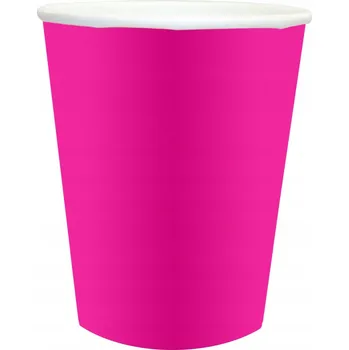 Party nádobí Tmavě růžové papírové Kelímky 250ml, sada kusů , ideální na večírky