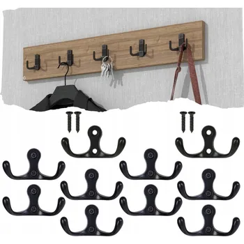 Věšák Dvojitý věšák Madera, zinek, přišroubovatelný, černý