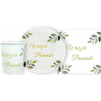 Party dekorace Jednorázové nádobí pro rozlučku se svobodou s lístky, 44 ks