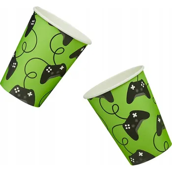 Party nádobí Papírové Kelímky na herní ovladače, 8 ks podložka 250 ml.