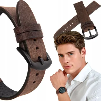 Řemínek na hodinky Kožený opasek k hodinkám 20 mm, Univerzální, Velikost L