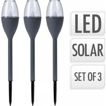 Venkovní osvětlení Solární lampa zapichovací ProGarden černá 37 cm 3 ks