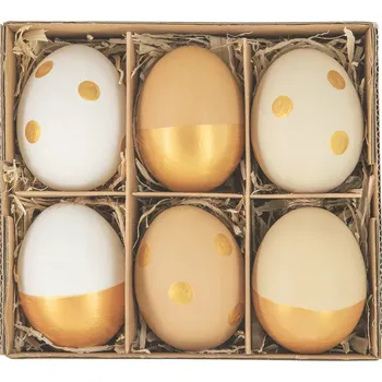 Velikonoční dekorace Velikonoční vajíčka PartyPal 156919 4x6 cm přírodní 6 kusů