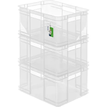 3x Průhledný kontejner BRUNO XL s 4 úchyty, odolný