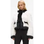 KABÁT KARL LAGERFELD FAUX FUR JACKET WHITE/BLACK