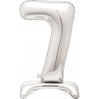 Balónek Fóliový balónek stojící číslice 7 stříbrný 76 cm