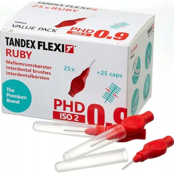 Péče o chrup Tandex Flexi mezizubní kartáčky červené 25 ks