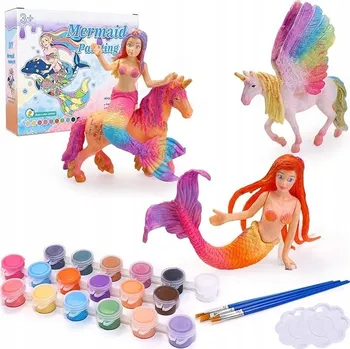 kreativní sada Kreativní sada Vymaluj si vlastní mořskou pannu – Mia & Olivia + barvy, třpytky