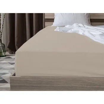 Bytový textil Jersey prostěradlo cappuccino 180 x 200 cm