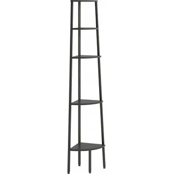 police Rohová police 5-úrovňová černá 45,5x31,5x180 cm