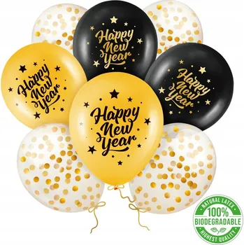 Balónek Latexové balónky Šťastný Nový Rok Silvestr Mix 8 kusů SYL-083
