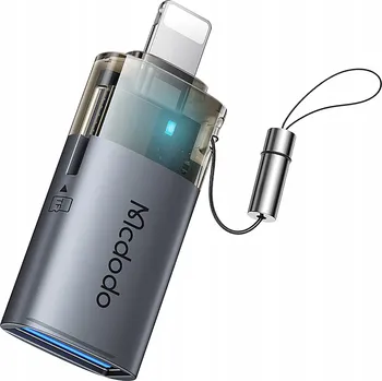 Čtečka paměťových karet MCDODO ADAPTÉR PŘEVODNÍK USB-A NA LIGHTNING ČTEČKA KARET TF 512 OTG LED