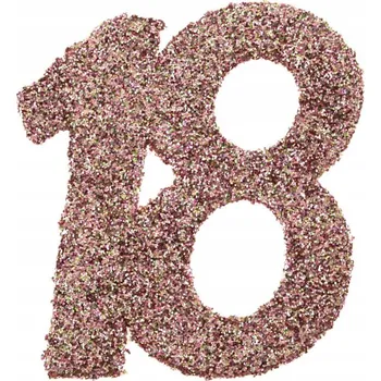 Party dekorace Narozeninové KONFETY velké číslo 18 RŮŽOVÉ ZLATO x6