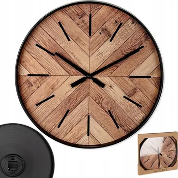 Hodiny DEKORATIVNÍ nástěnné hodiny na zeď ČERNÉ HNĚDÉ 50 cm