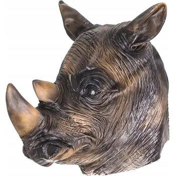 Maska na obličej Korbi LATEXOVÁ MASKA - NOSOROŽEC, latex, hnědá