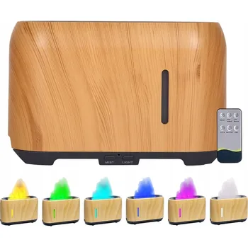 Aroma difuzér DIFUZÉR ZVLHČOVAČ VZDUCHU VZDUCHU NOČNÍ LAMPA LED EFEKT PLAMENE KAMNA