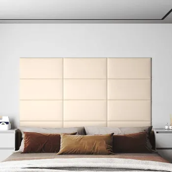 Obklad Nástěnné panely 12 ks krémové 60 x 30 cm samet 2,16 m² IM_343871