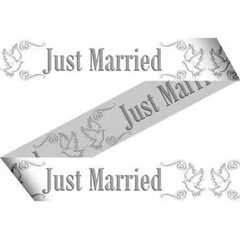 Lepicí páska Stuha na svatební bránu 15 m Just Married