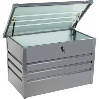 Úložný box Kovová zahradní úložná bedna 400 l šedá