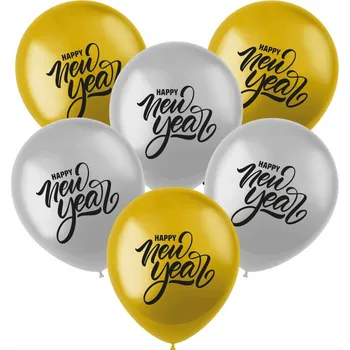 Balónek Balónky Šťastný Nový Rok 33 cm 6 ks Silvestr