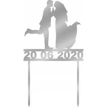 Jedlá dekorace na dort Zápich do dortu šedá