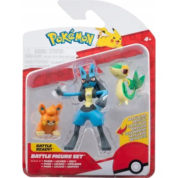 Figurka Pokémoni - Sada 3 figurek: Pawmi, Lucario a Snivy PKW3603