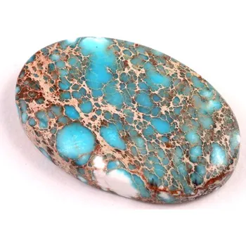 Materiál na výrobu šperku Kabošon Syntetický Tyrkys č.5295 (37x24x7mm)