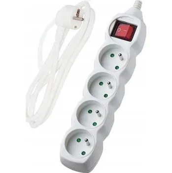 Napájecí kabel Prodlužovací Kabel přívod s lištou DPM 3 m 4 ks bílý