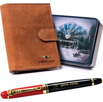 Peněženka Peterson pánská peněženka z pravé kůže hnědá