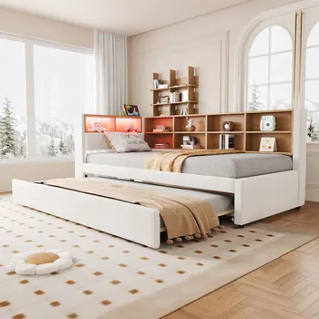 Postel Patrová postel Arhatreya moderní 90 x 200 cm béžová