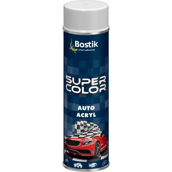 Barva ve spreji Akrylový lak Bostik Super Color bílý lesklý 500 ml