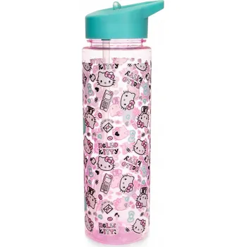 Lahev Na Pití na vodu s potiskem Hello Kitty Láhev na nápoje s brčkem 700 ml